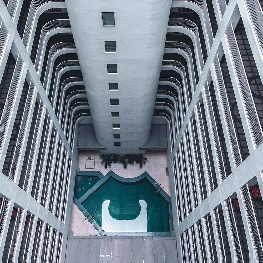 A view of the inside of an elevator.